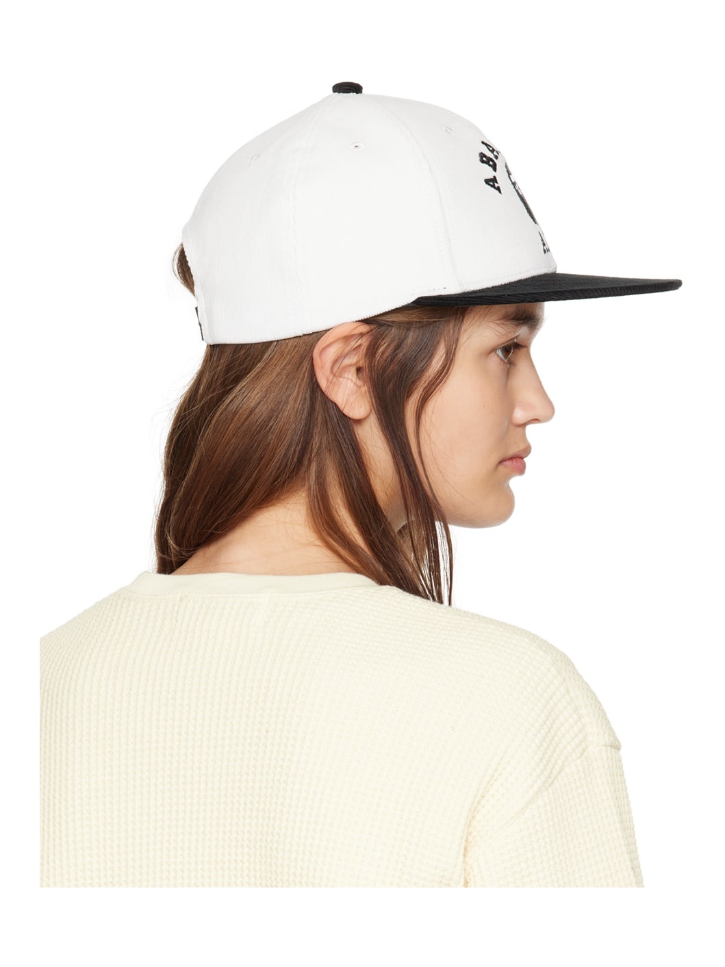 White Corduroy College Cap - 3