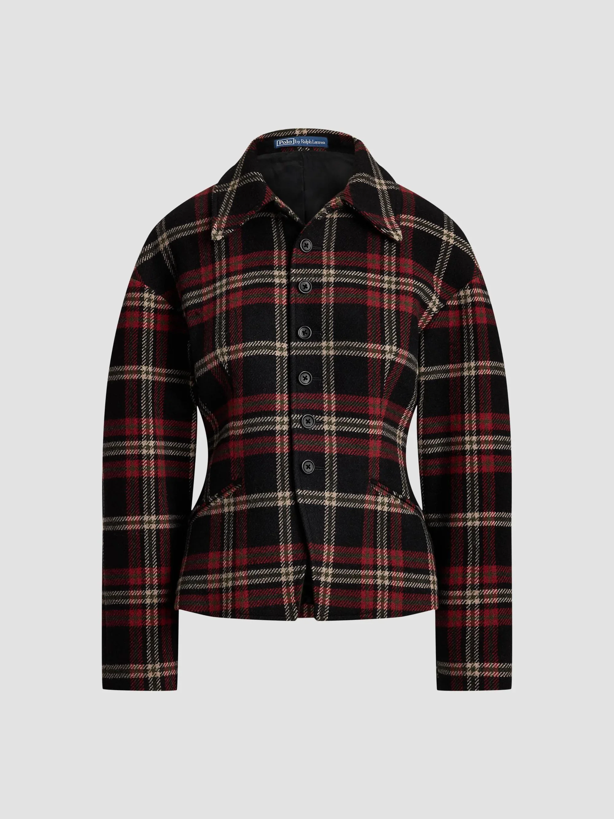 Women's Plaid Wool-Blend Tweed Jacket - Red - 1