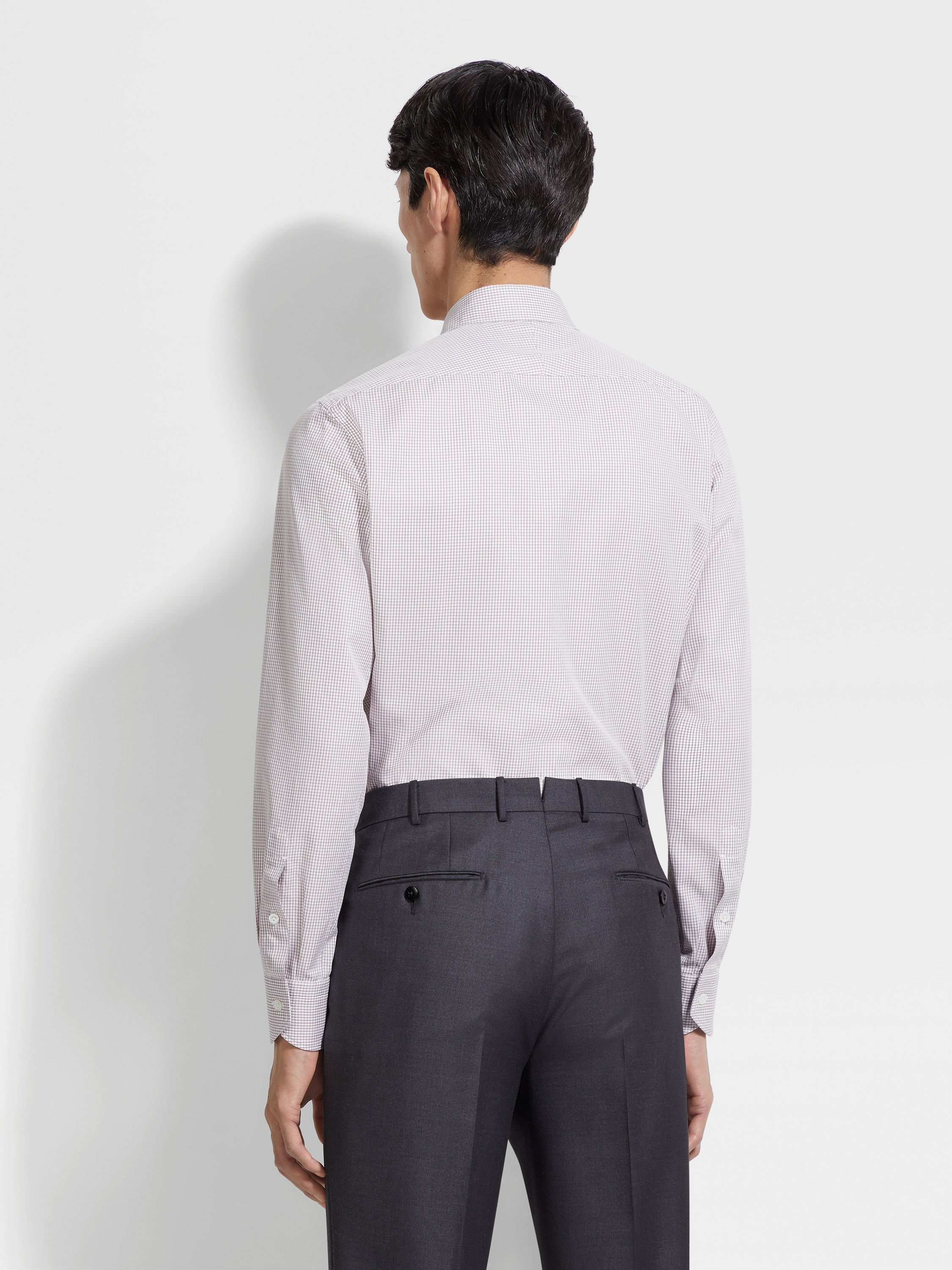 DARK PINK AND WHITE CHECKED CENTOVENTIMILA COTTON SHIRT - 4