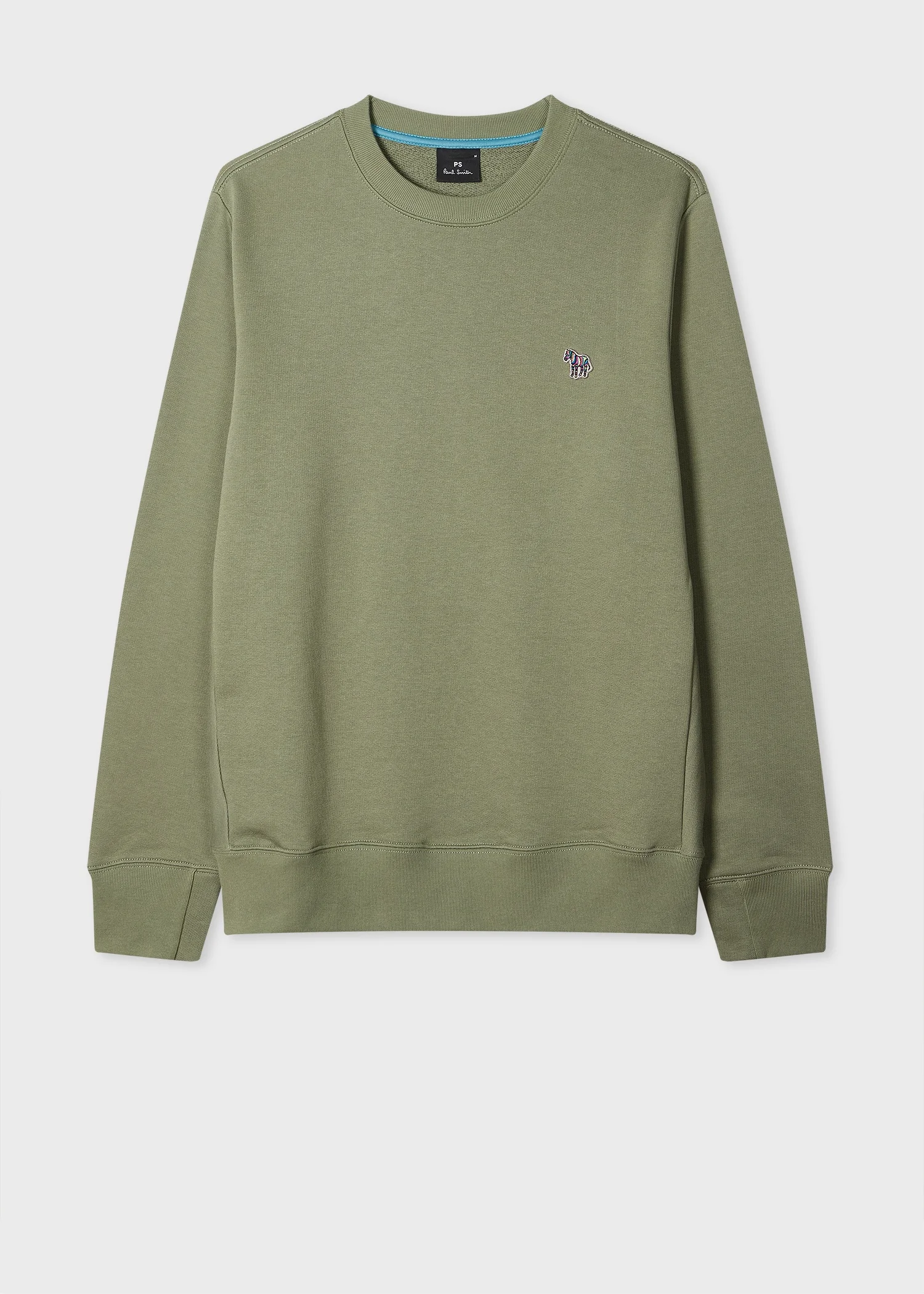 Washed Green Organic Cotton Zebra Logo Sweatshirt - 1