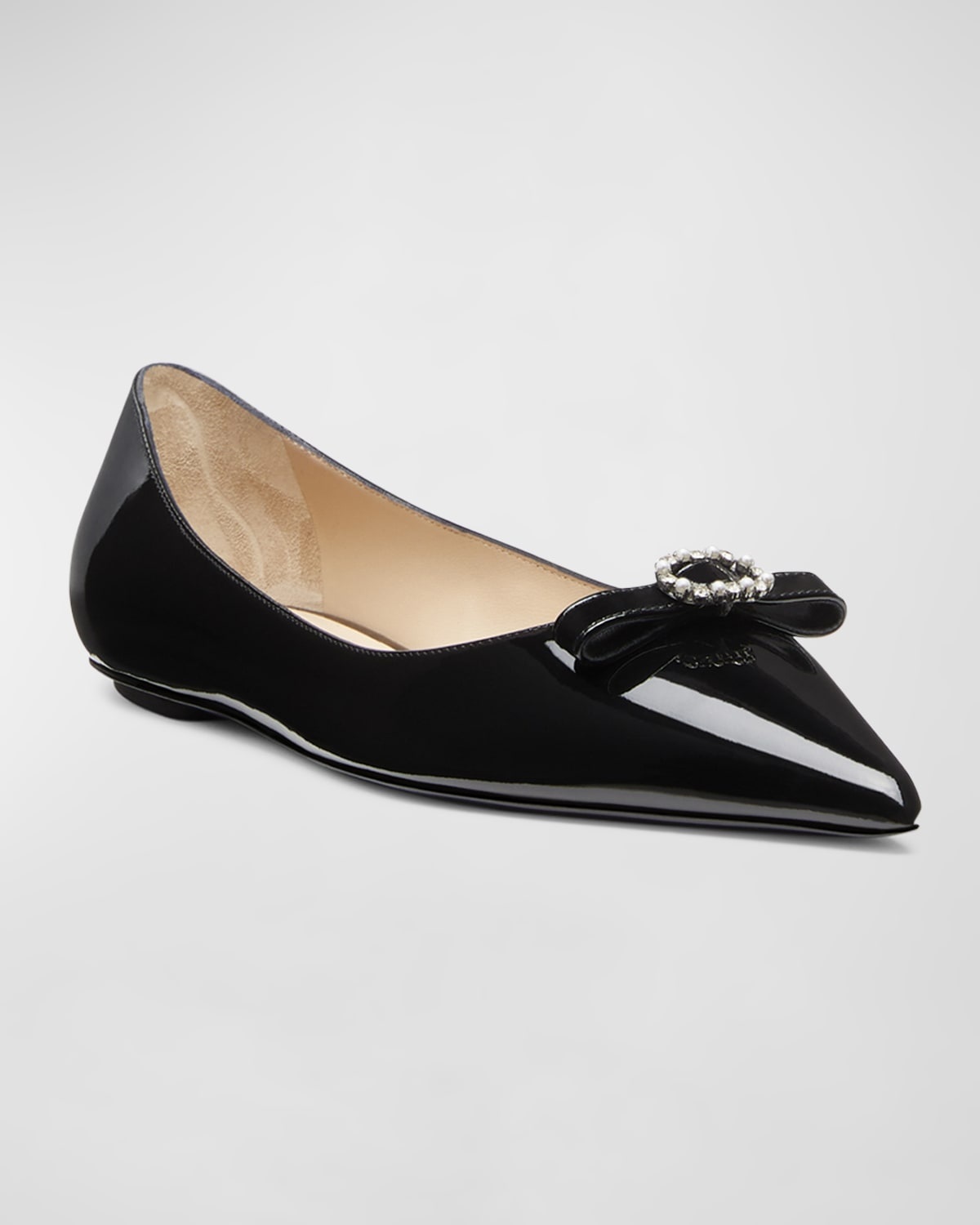 Diana Patent Bow Ballerina Flats - 2