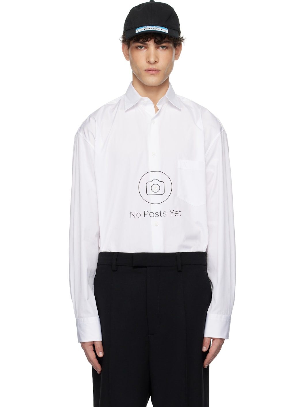 White 'No Posts' Classic Shirt - 1