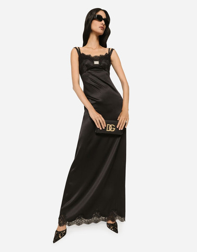 Dolce & Gabbana Long satin slip dress with the Dolce&Gabbana tag outlook