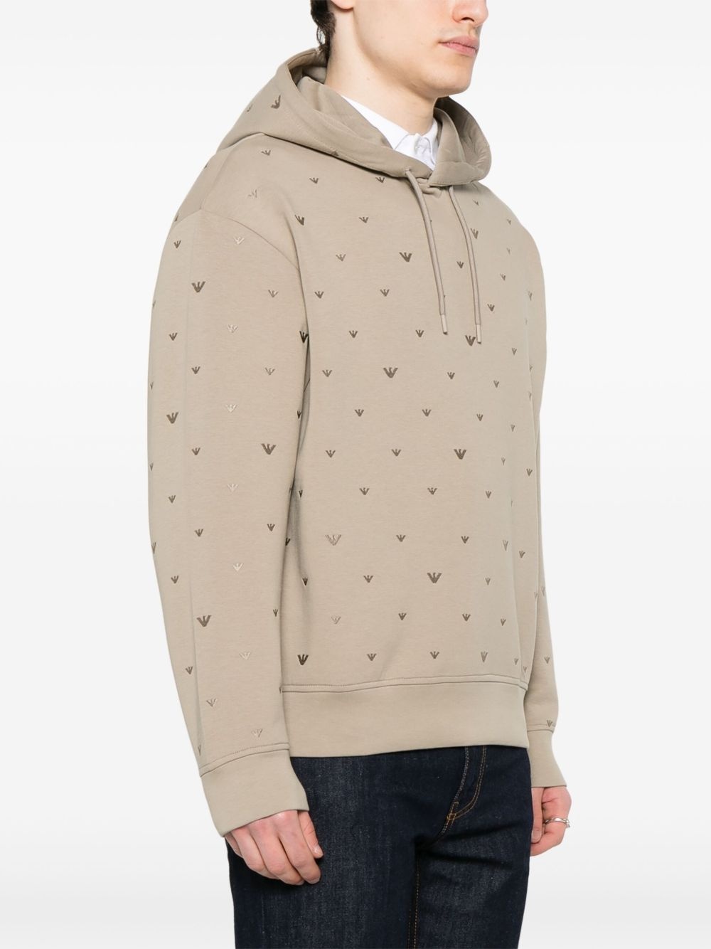 logo-embroidered hoodie - 3