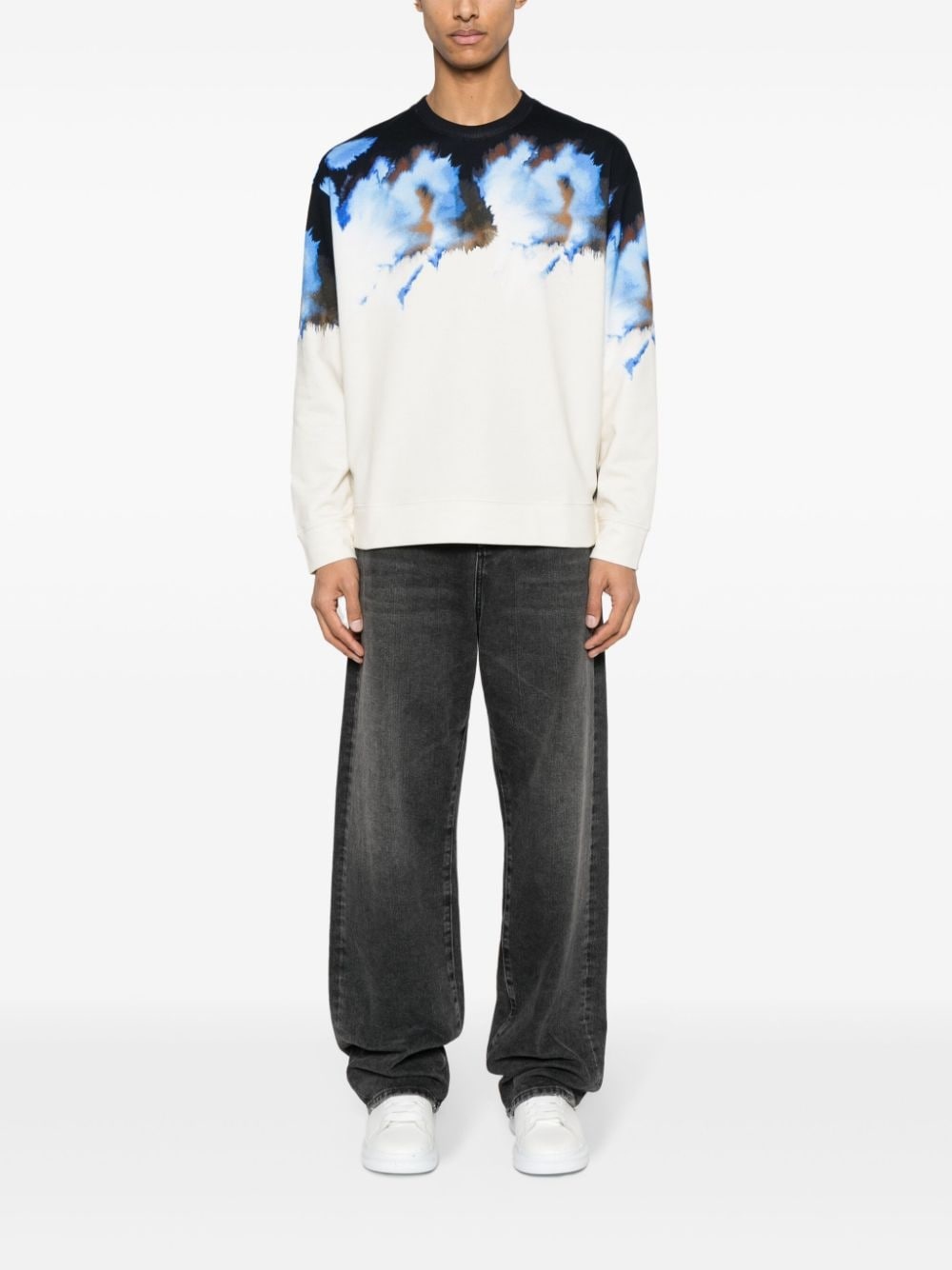 logo-patch cotton sweatshirt - 2
