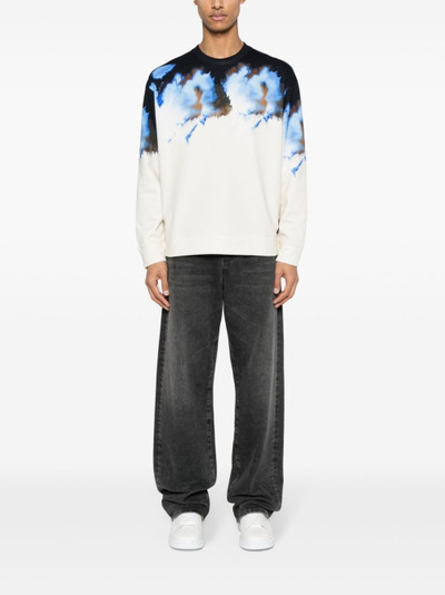 FENDI logo-patch cotton sweatshirt outlook