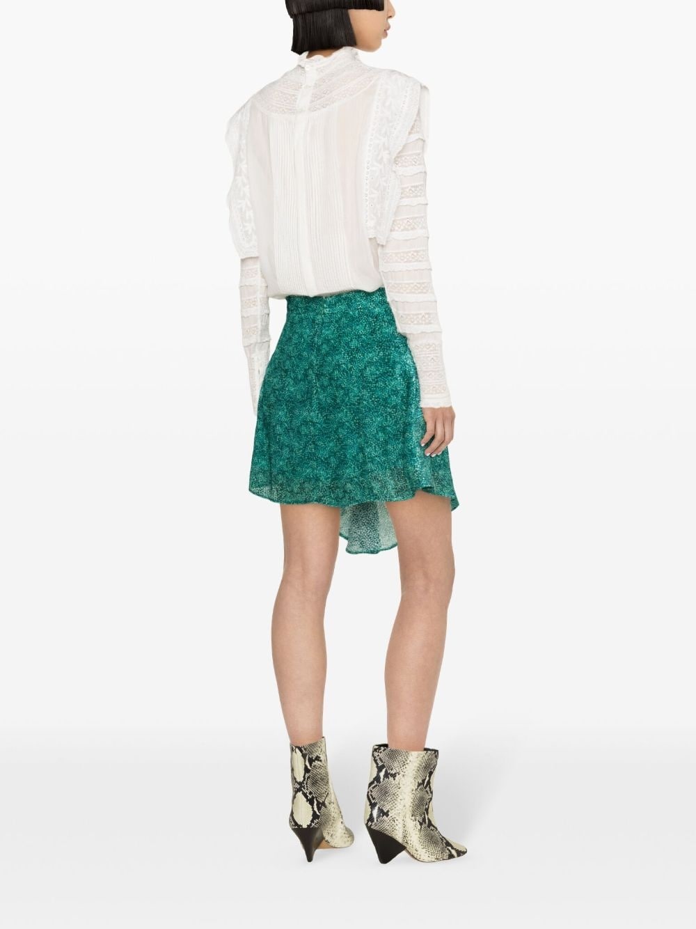 Selena velvet asymmetric skirt - 4