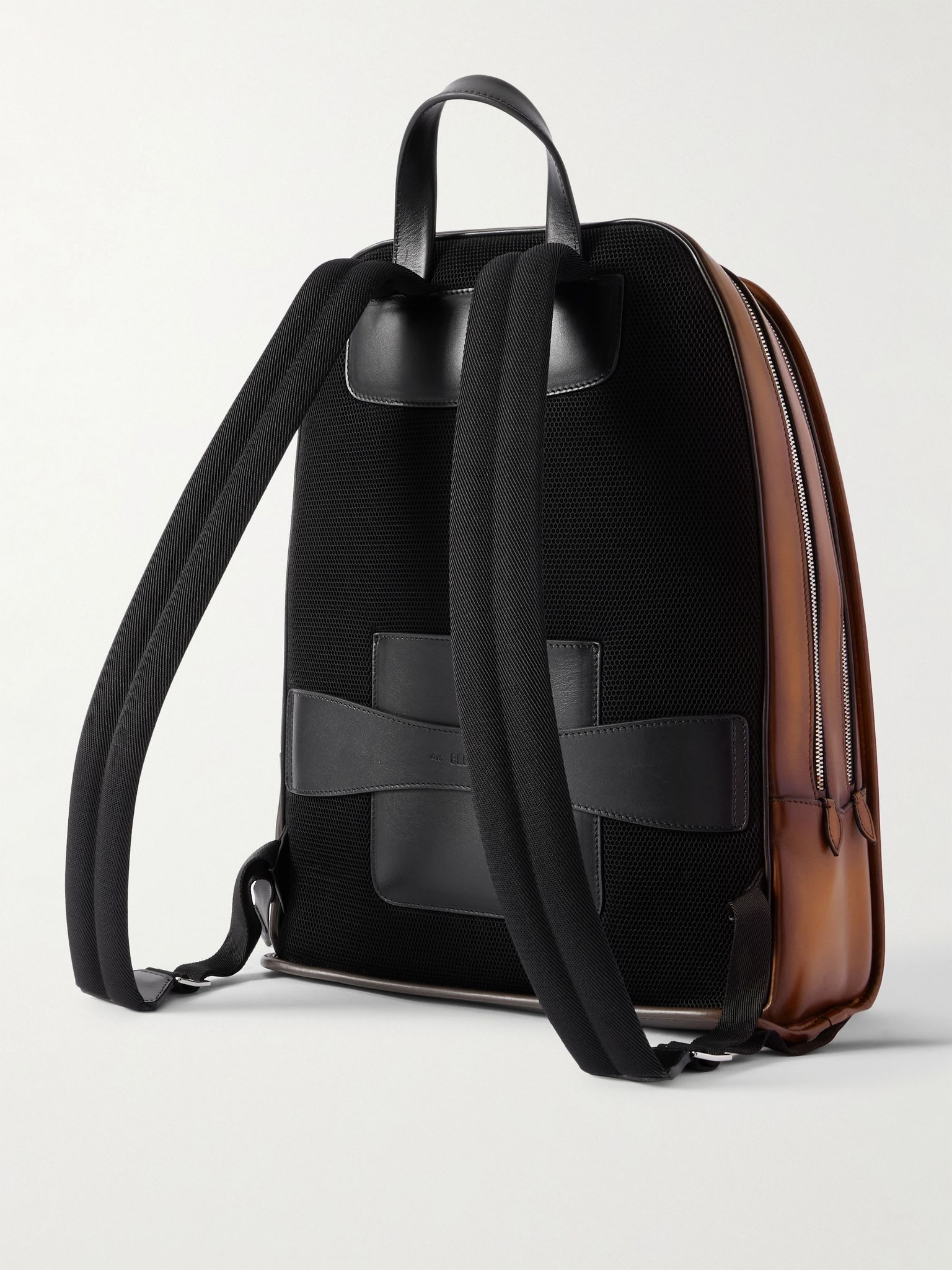 Working Day Scritto Venezia Leather and Twill Backpack Brown - 3