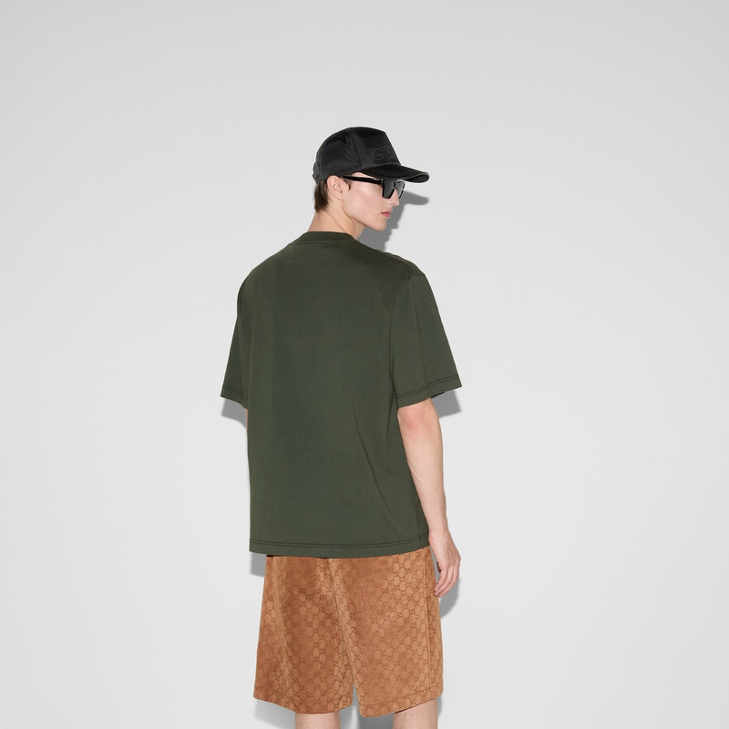 Embroidered cotton jersey T-shirt 4