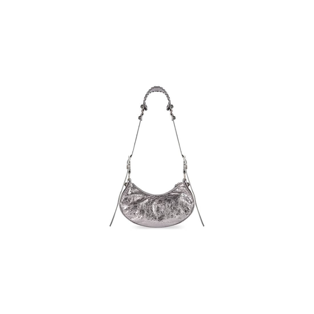 Women's Le Cagole Xs Shoulder Bag Metallized in Silver - 3