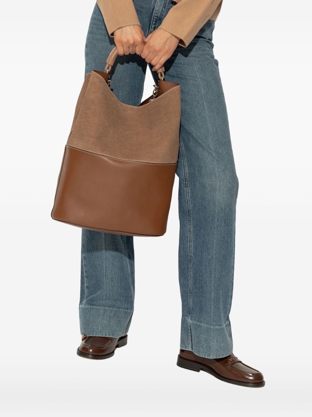 Sfera S suede leather tote bag - 2