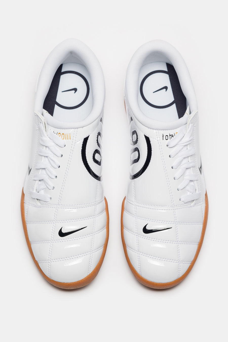 Total 90 Sneaker in White/Black/White/Metallic Gold - 4