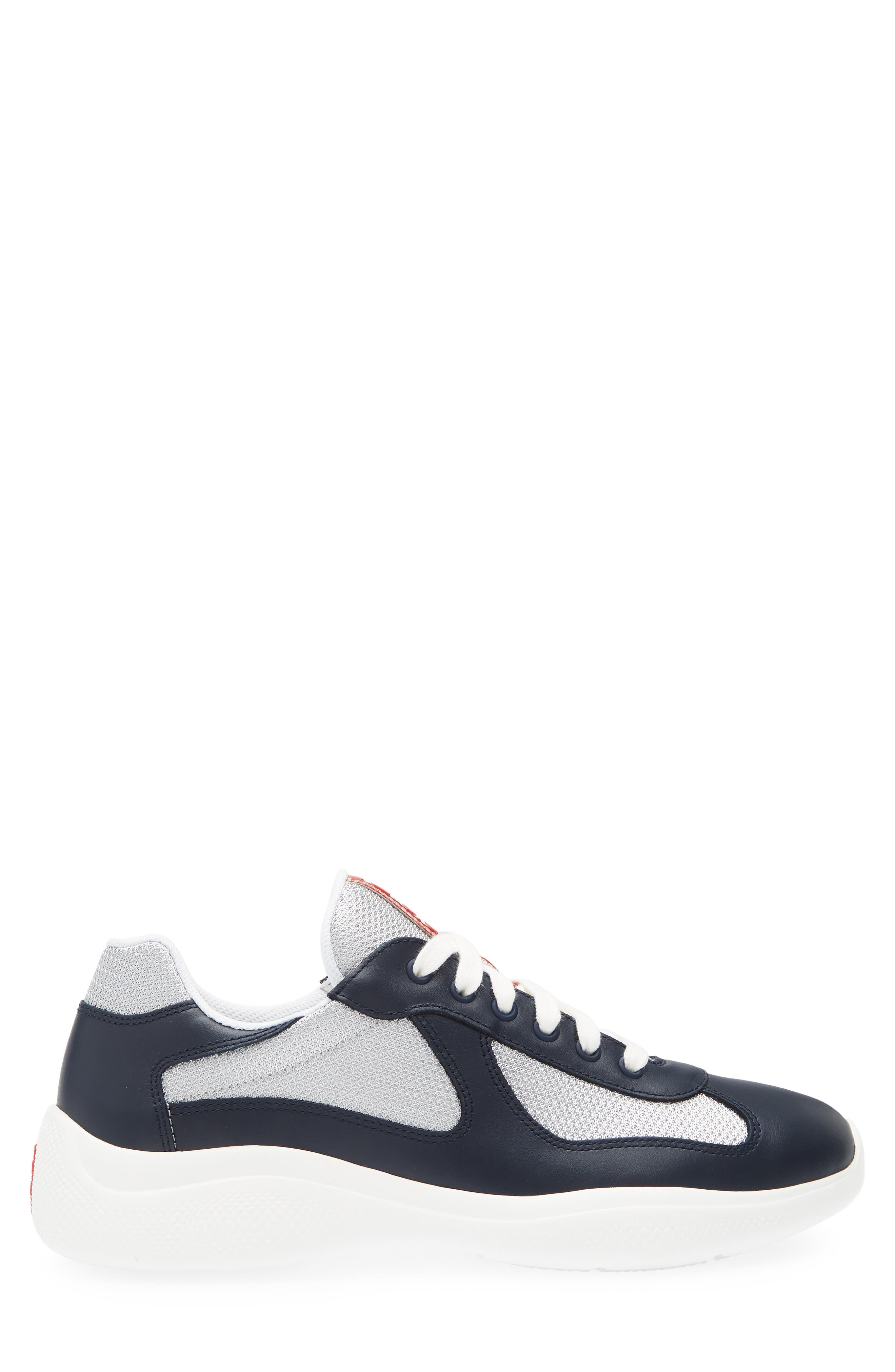 Prada America's Cup Soft Bike Low Top Sneaker in Baltico Argento at Nordstrom - 3