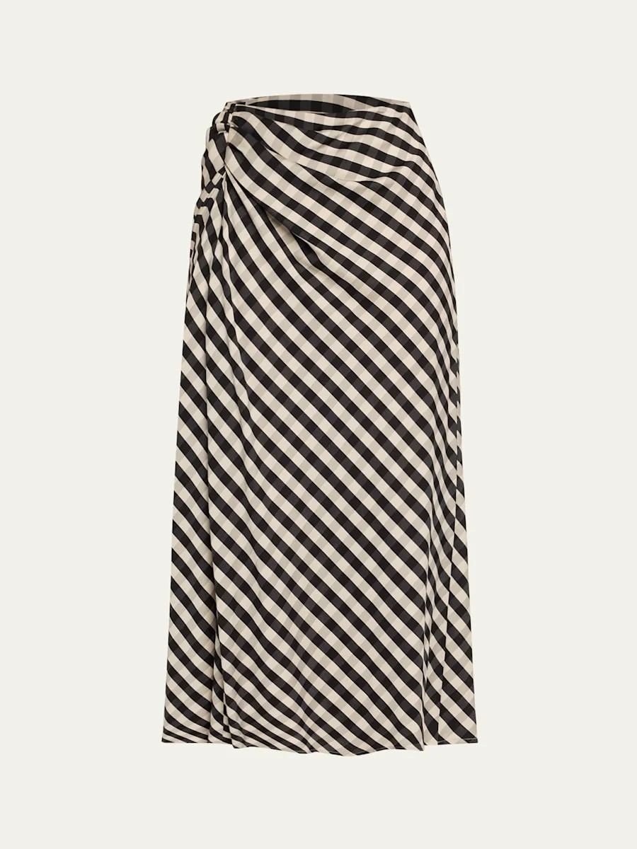 Jean Check Midi Skirt - 1