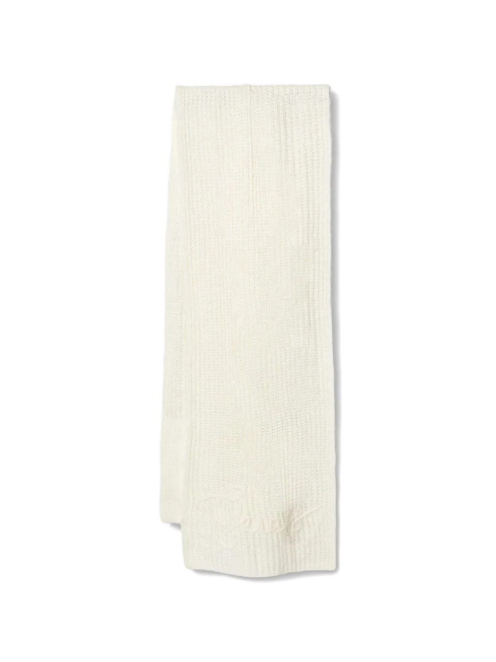 Lexie logo-embroidered ribbed scarf - 1