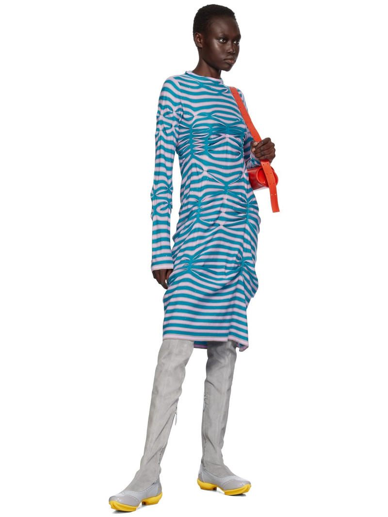 Kiko Kostadinov Blue & Pink Zabriskie Knit Midi Dress outlook