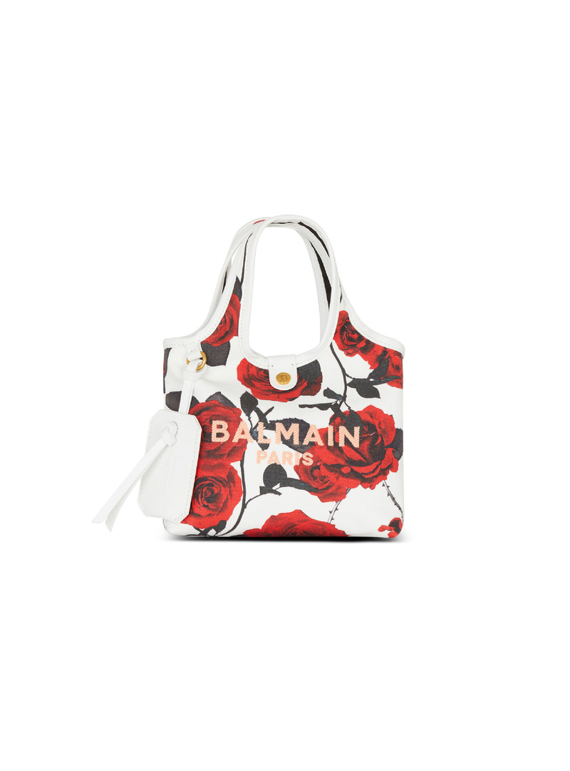 Canvas B-Army Mini Grocery Bag with a Roses print 1