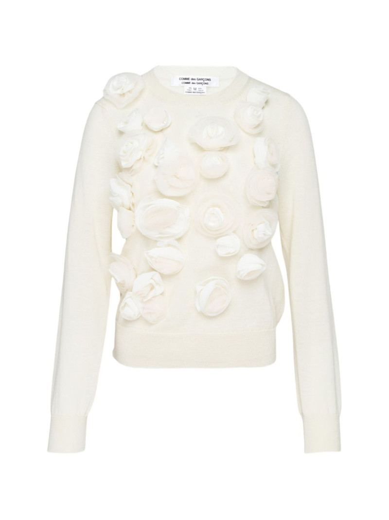 floral-appliqué sweater 1