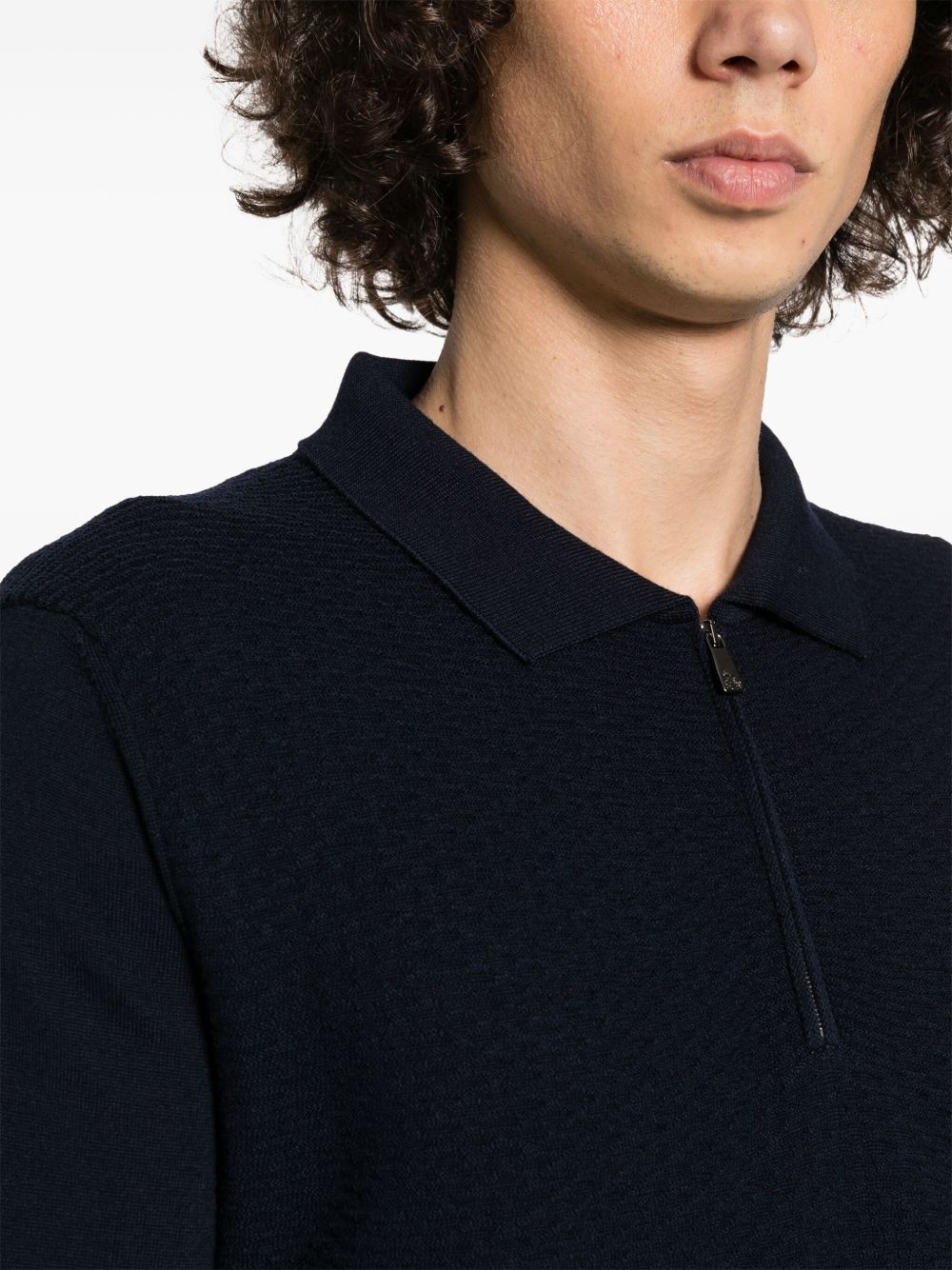 fine-knit virgin wool polo shirt - 5