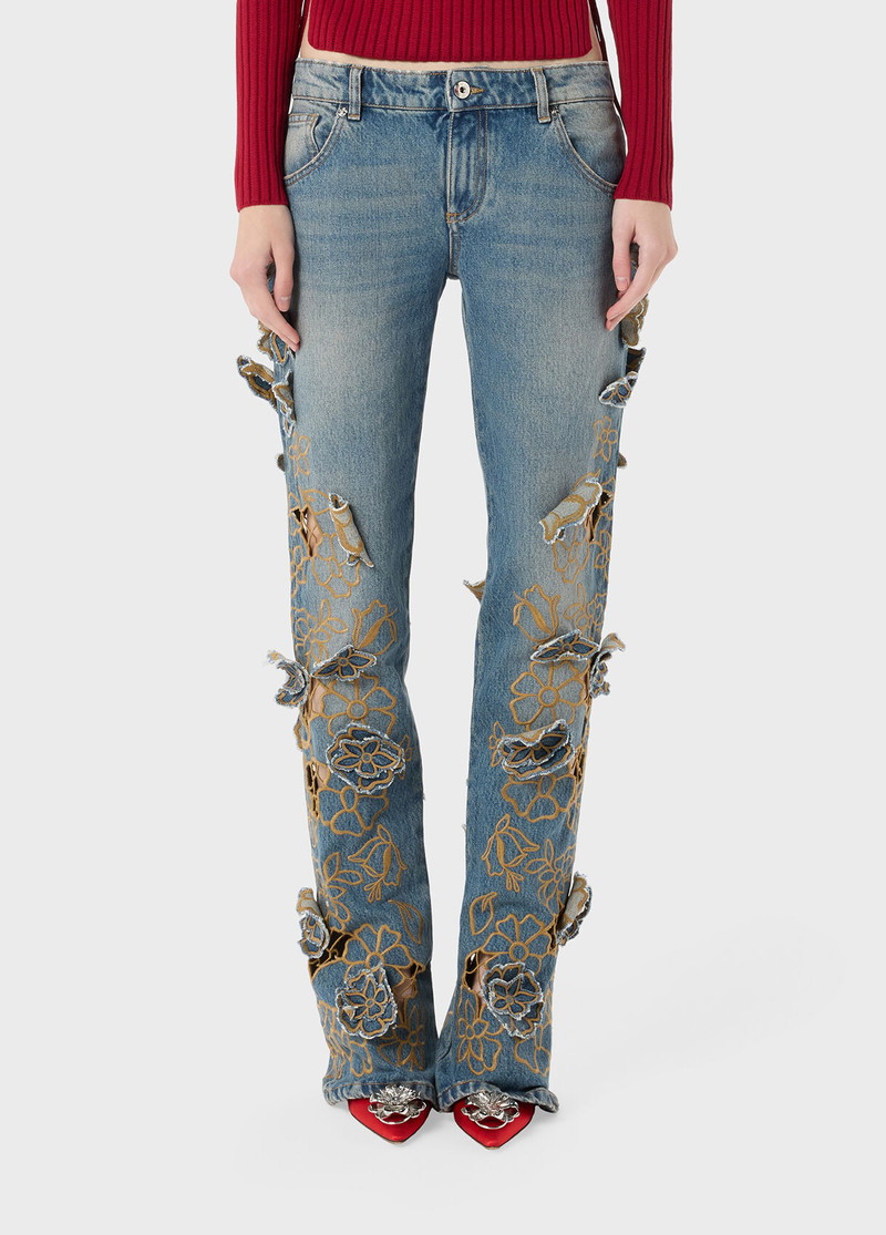 Blumarine STRAIGHT LEG JEANS WITH EMBROIDERY outlook