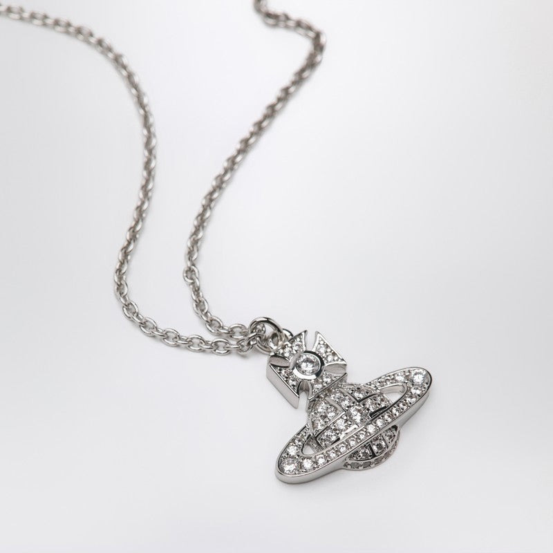 Vivienne Westwood Platinum Orb Pendant Necklace With Crystals Women - 2