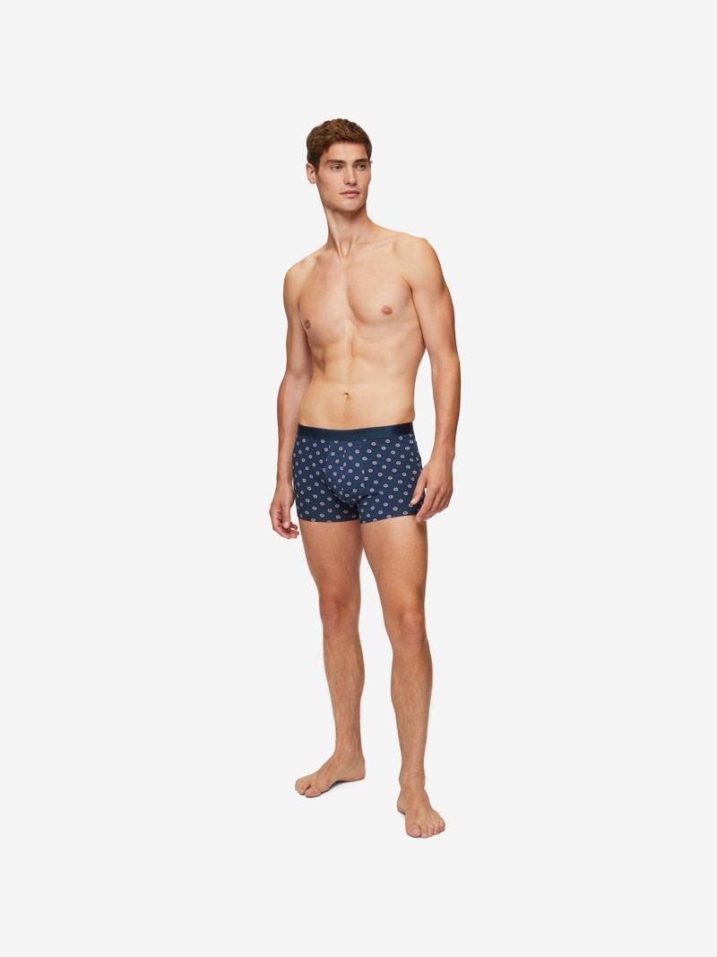 Derek Rose Men's Hipster Geometric Pima 4 Navy outlook