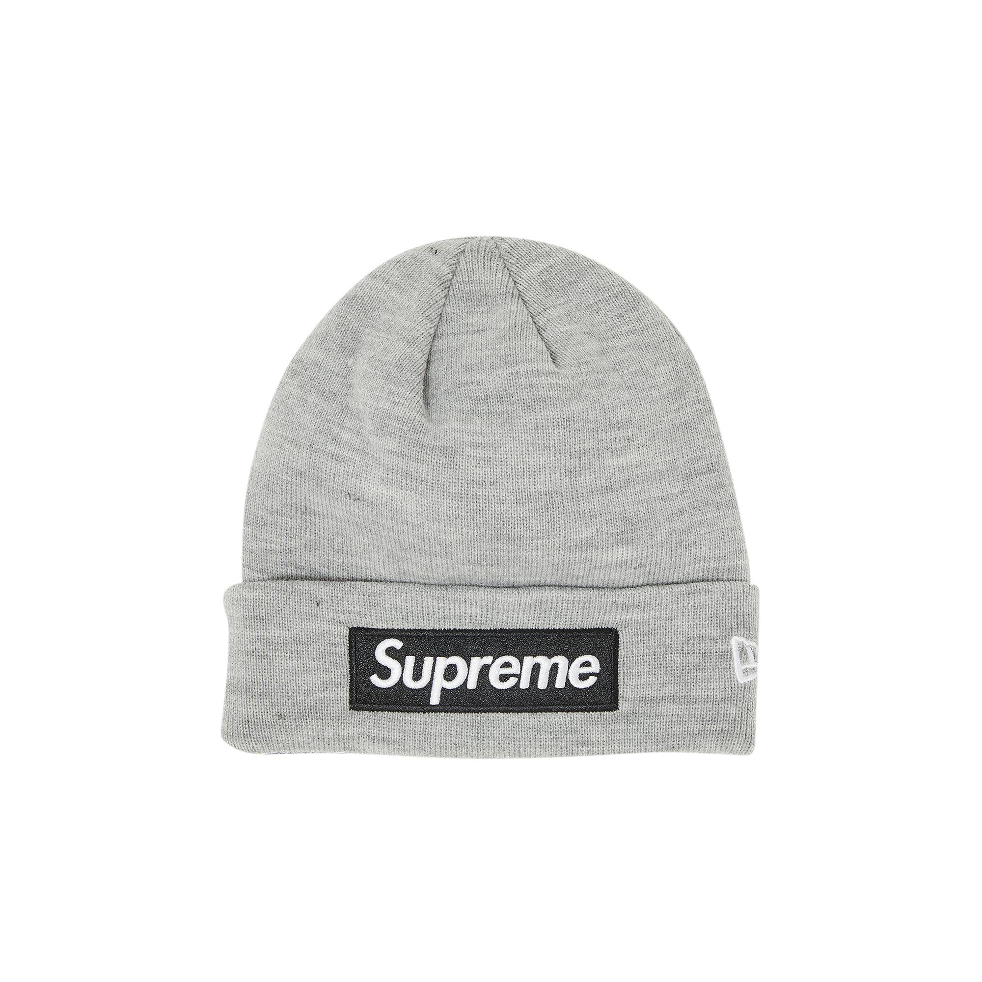 Supreme x New Era Box Logo Beanie 'Heather Grey' - 1