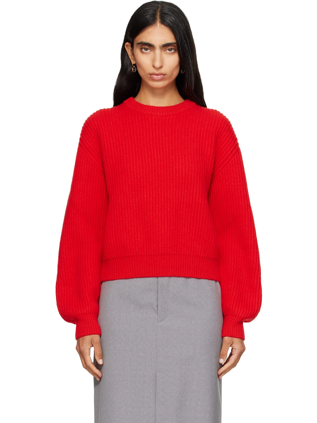 Red Wool Crew-Neck Sweater - 1