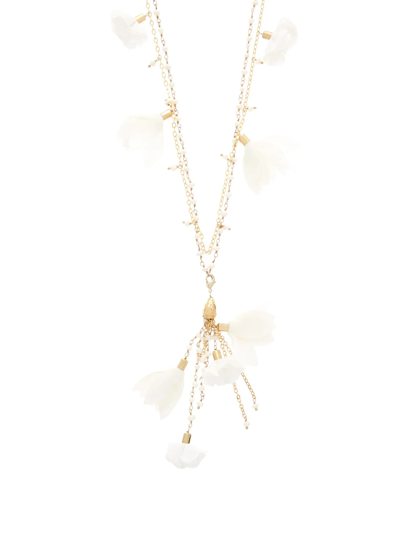 Sentiero pearl-embellished floral-charm necklace - 4