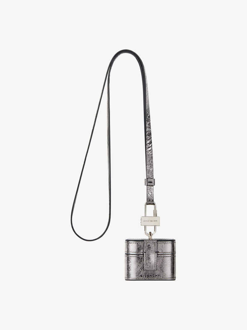 AIRPODS PRO HOLDER IN LAMINATED LEATHER 3