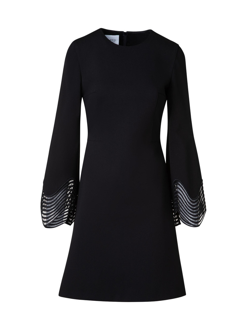 Women's Scalloped Cuff Jersey Minidress - Black 1