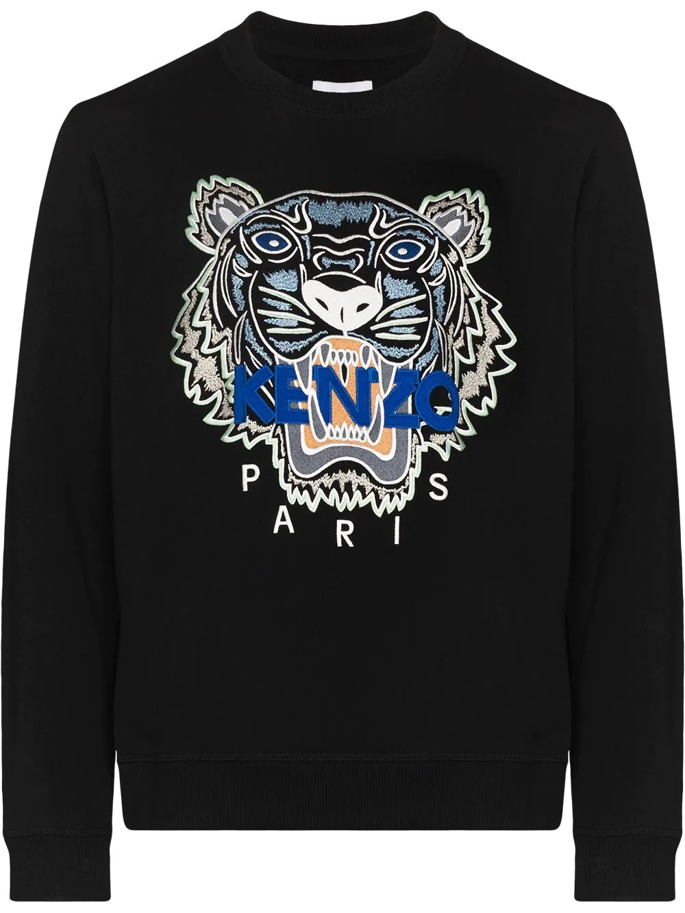 tiger-embroidered cotton sweatshirt - 1