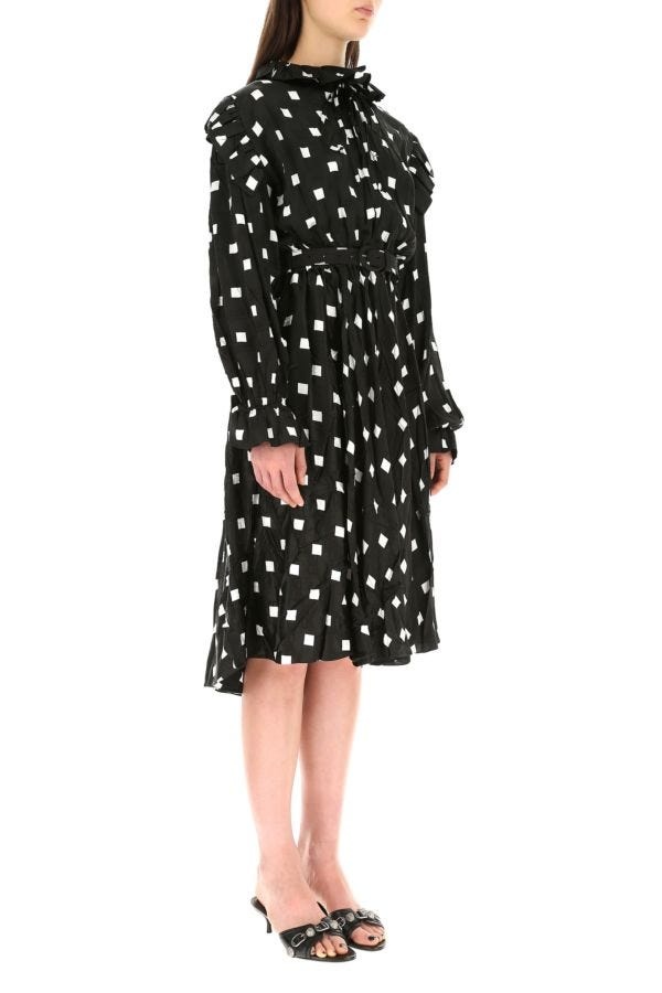 ワンピース Balenciaga Embroidered satin dress BALENCIAGA Asymmetric ruched stretch-satin maxi dress | NET