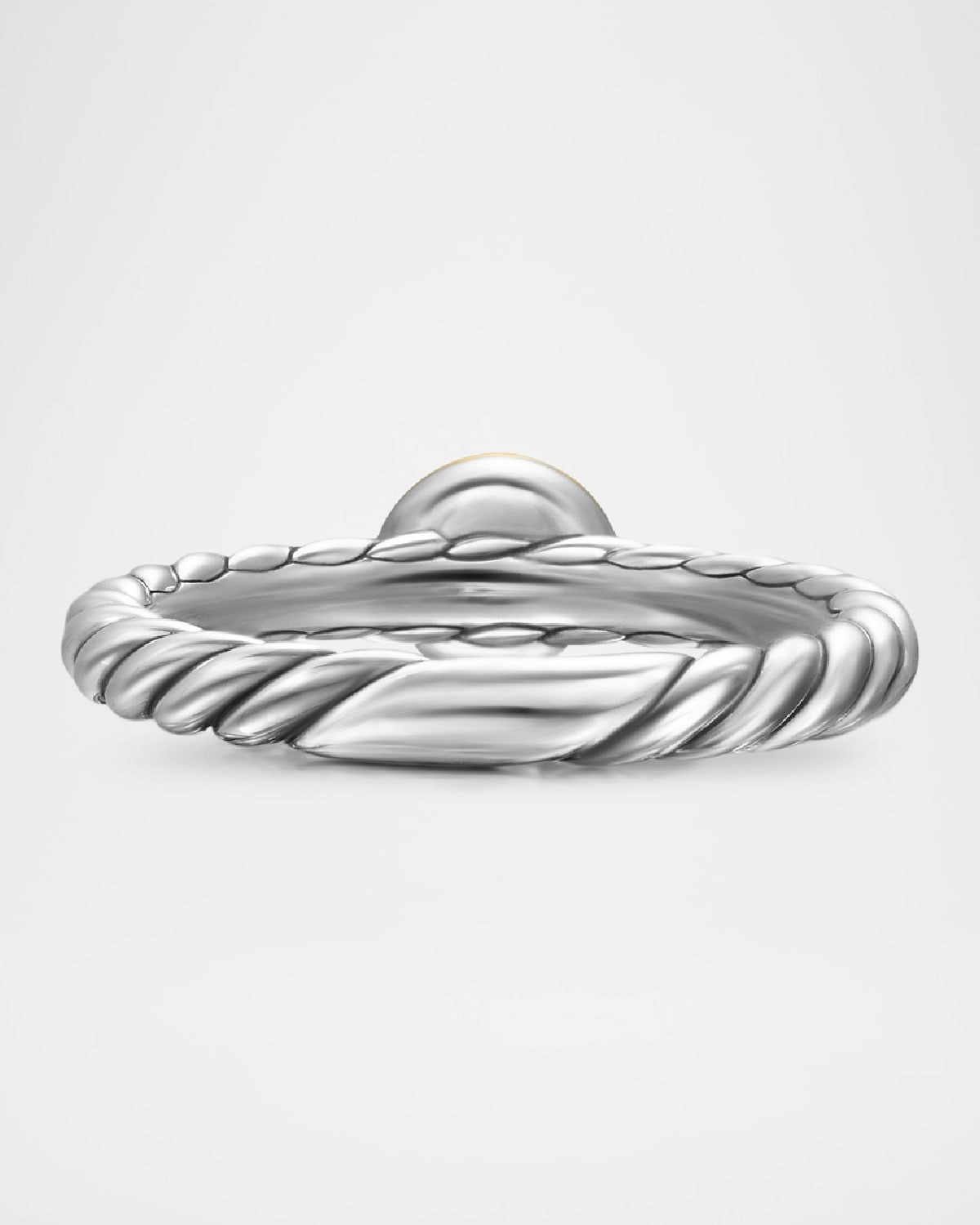 Cable Flex Ring with Gemstone in Silver and 14K Gold, 2.8mm - 7