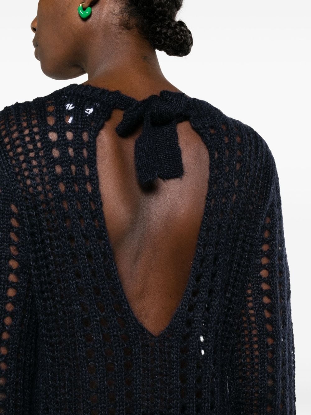 open-knit mohair-blend dress - 5