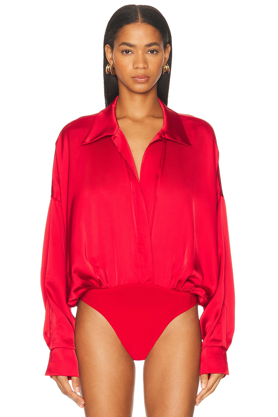 Super Oversized Boyfriend Shirt Bodysuit - 2