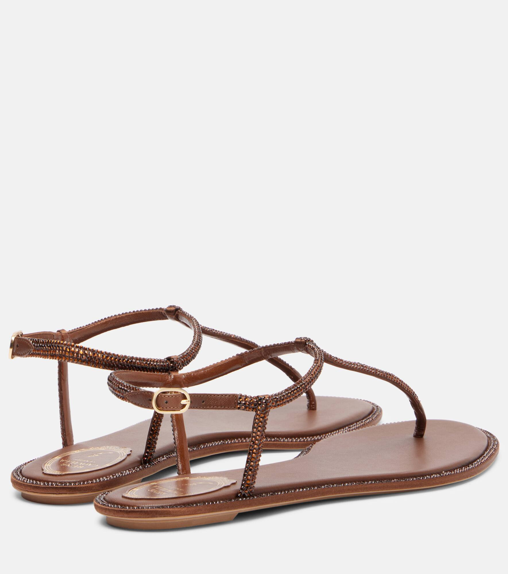 Diana embellished satin thong sandals - 2