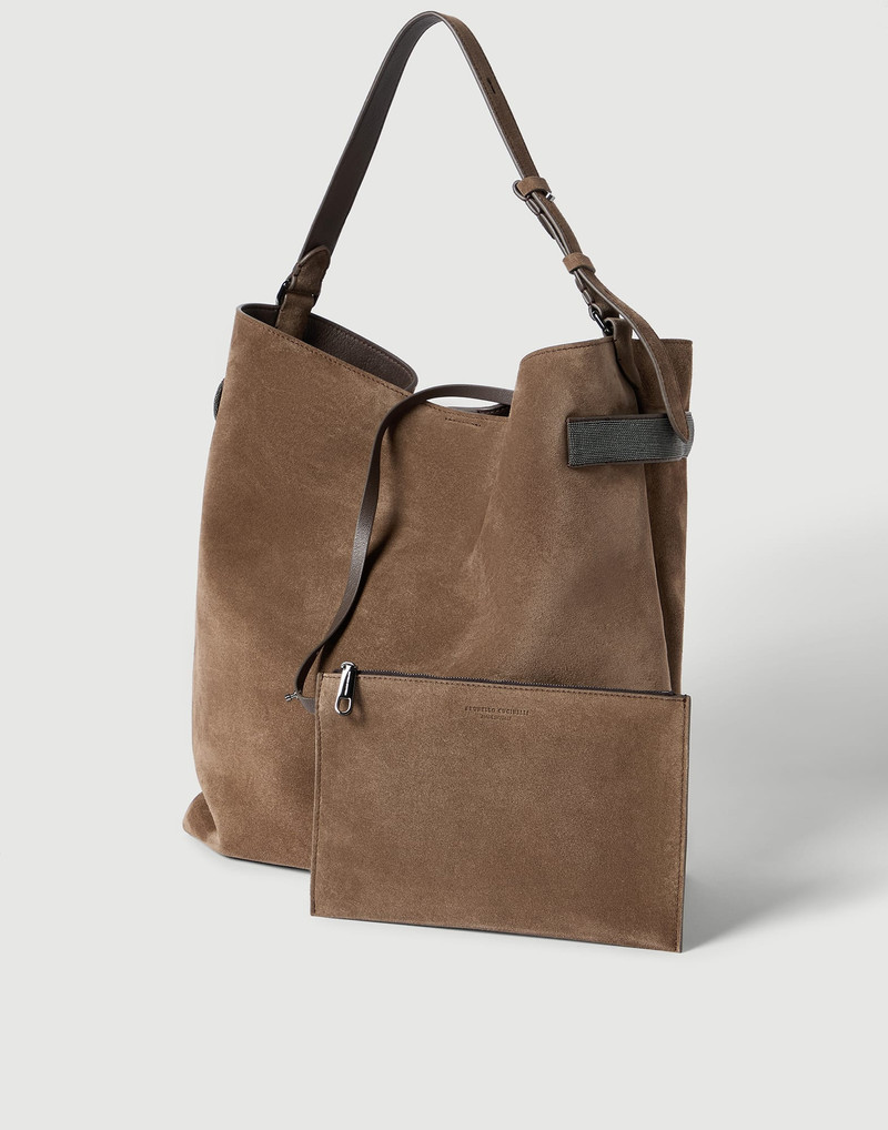 Essence hobo bag in suede with precious bands 5