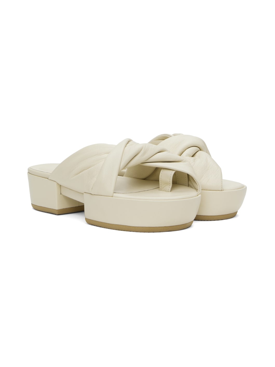 Beige Twist Sandals - 4