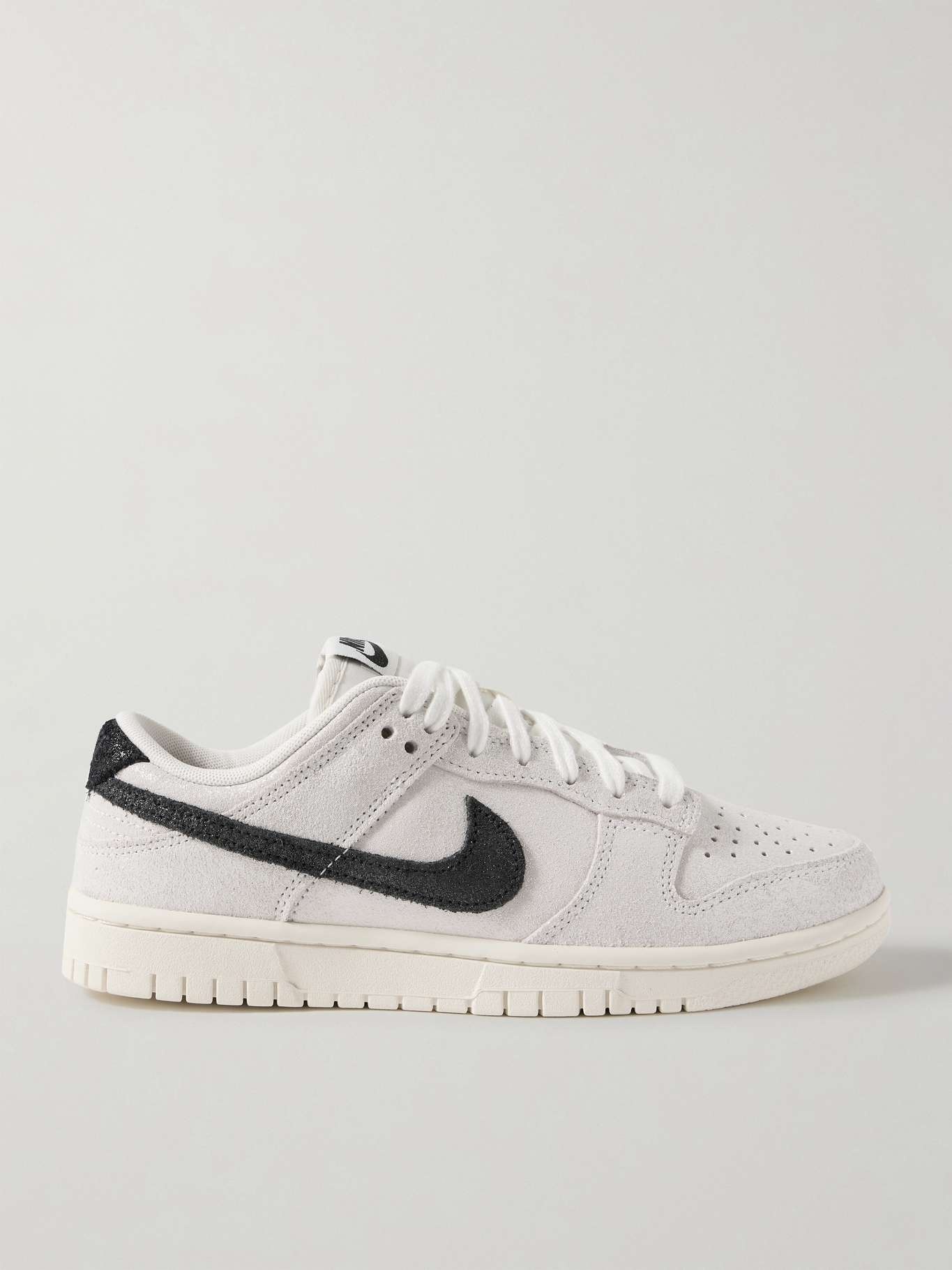 Nike Dunk Low SE glittered leather and suede sneakers Off-white
