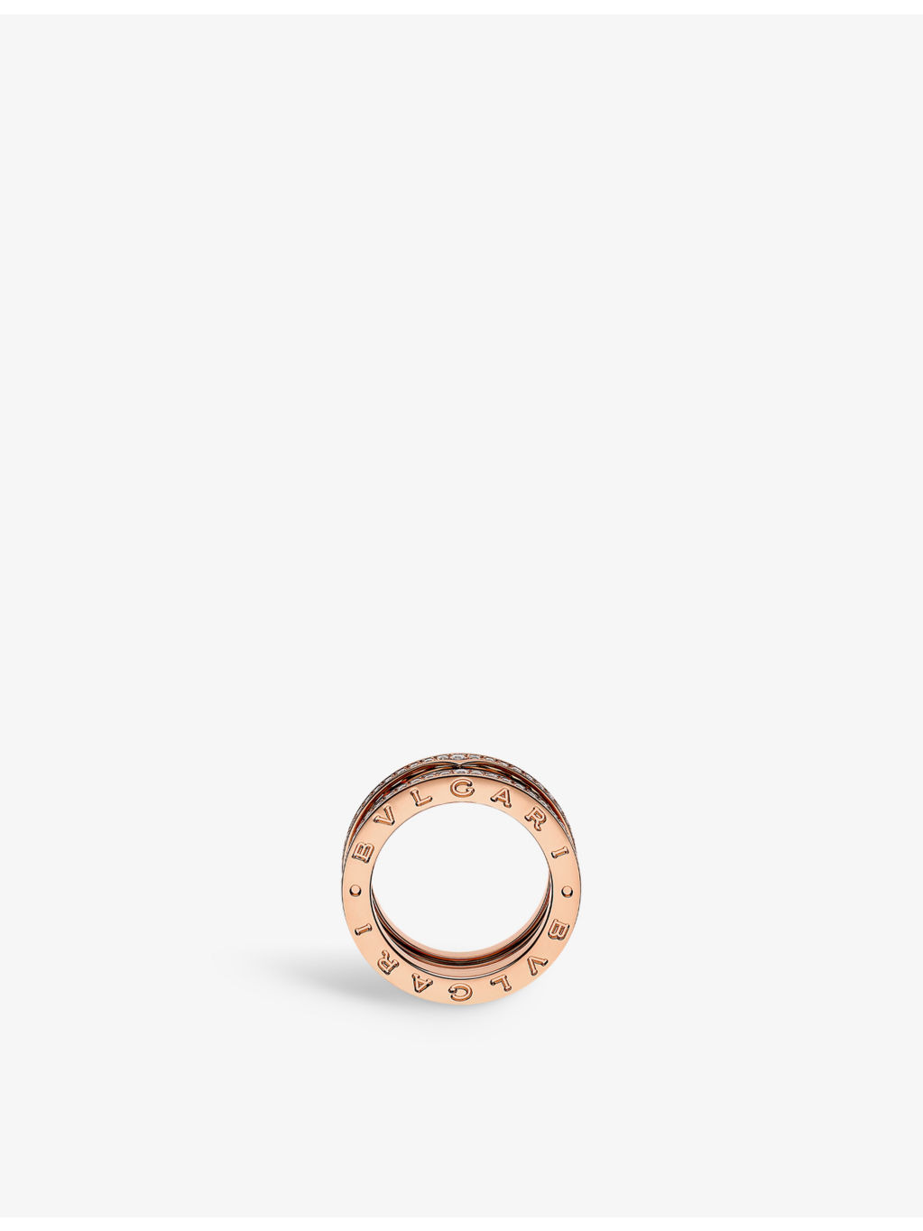 B.zero1 18ct rose-gold and 0.57ct pavé diamond band ring - 4