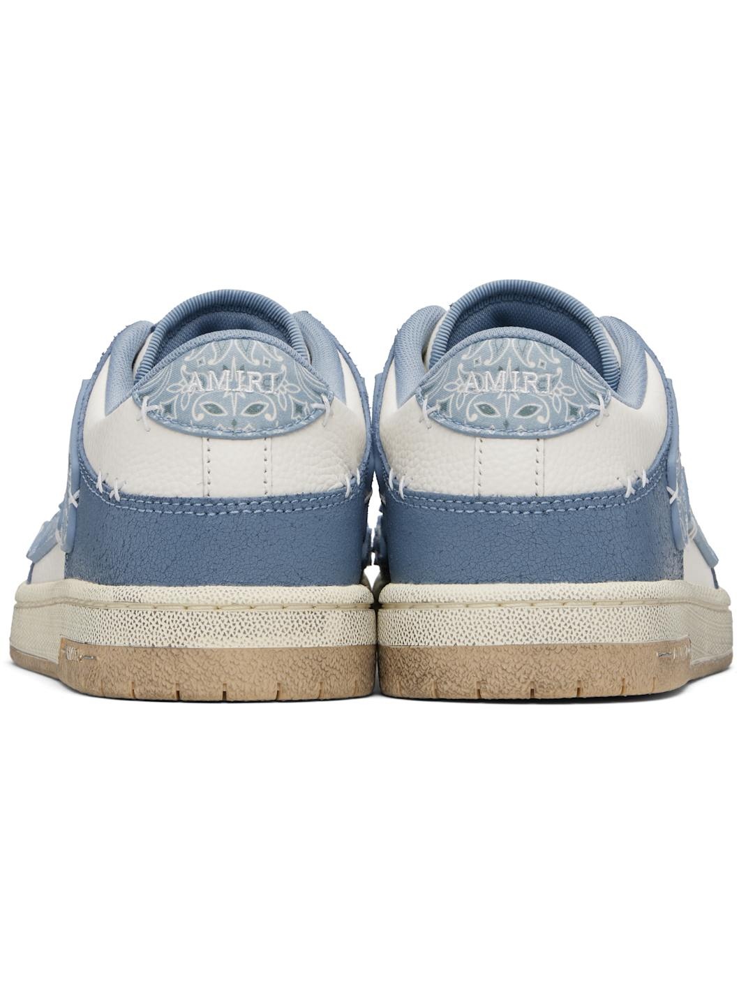 Blue & White Bandana Skel Top Low Sneakers - 2