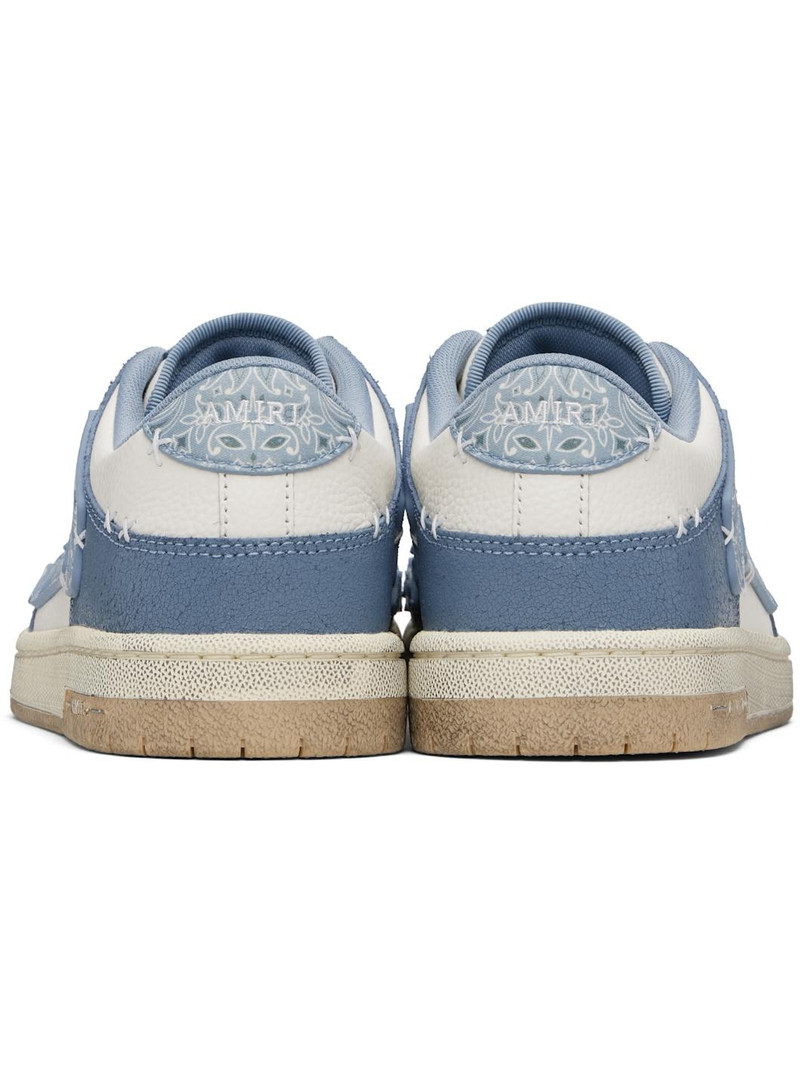Blue & White Bandana Skel Top Low Sneakers 2