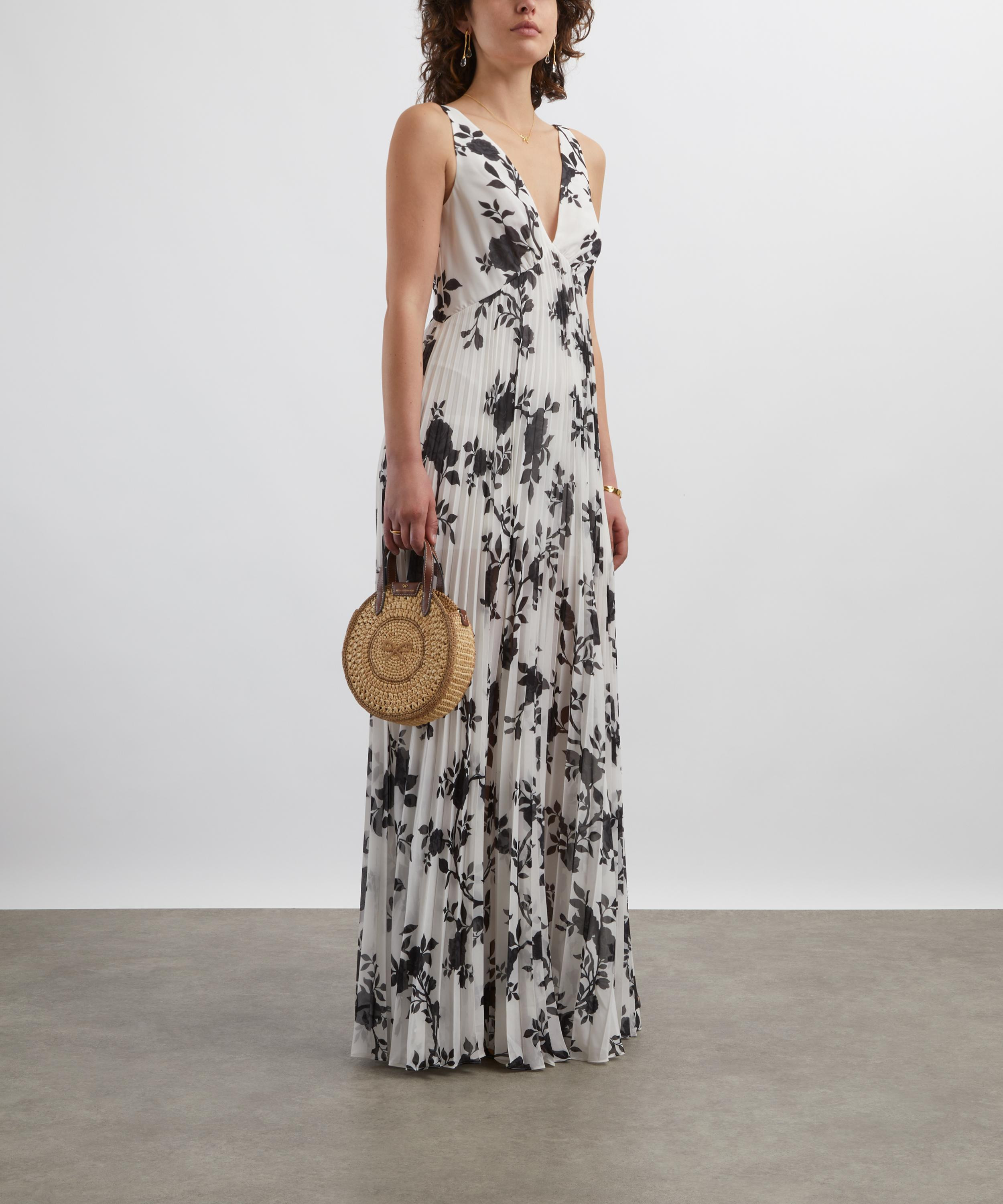 Floral Print Chiffon Maxi Dress - 2