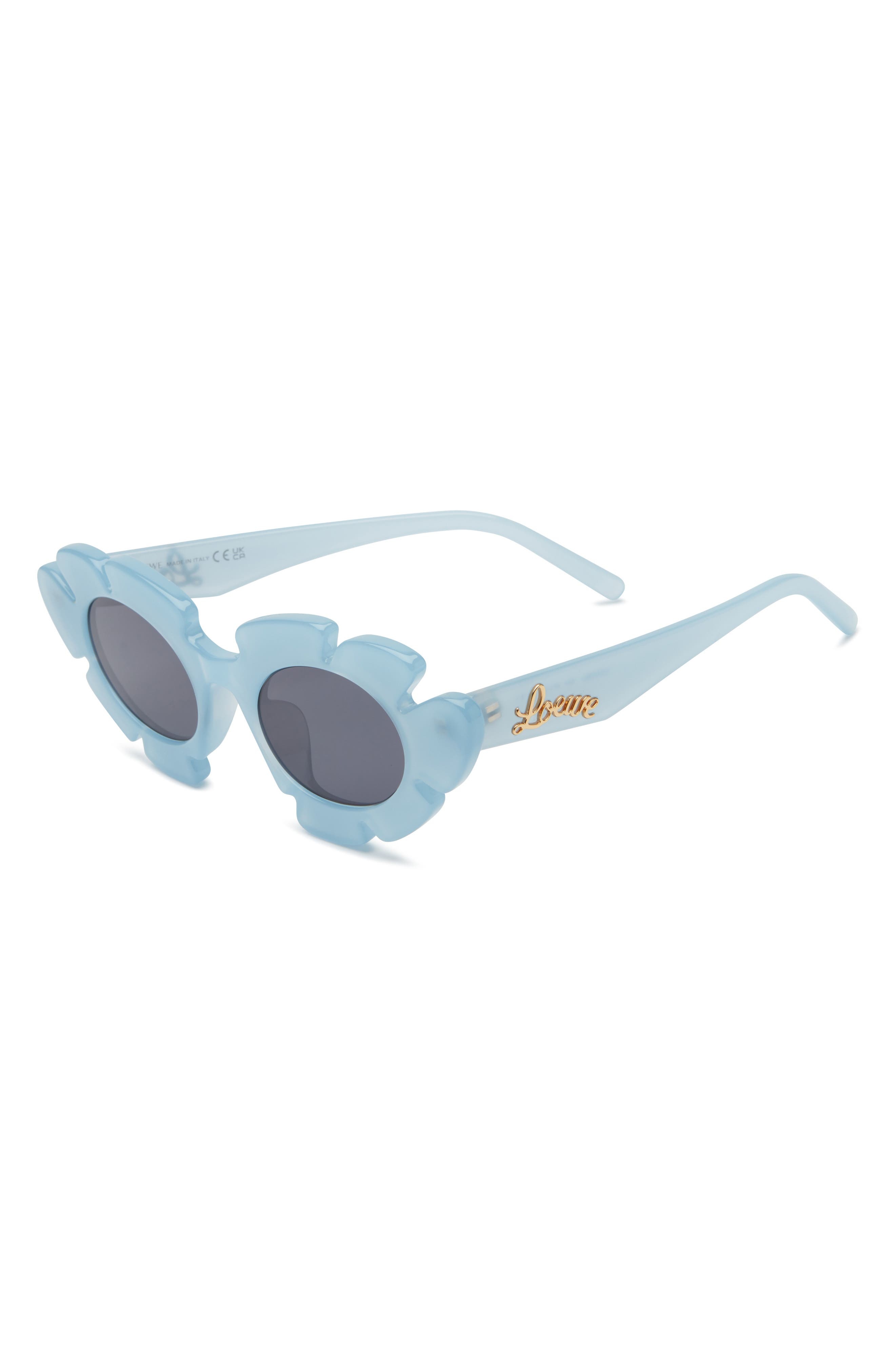 Loewe 47mm Tinted Oval Sunglasses in Shiny Light Blue /Blue at Nordstrom - 2