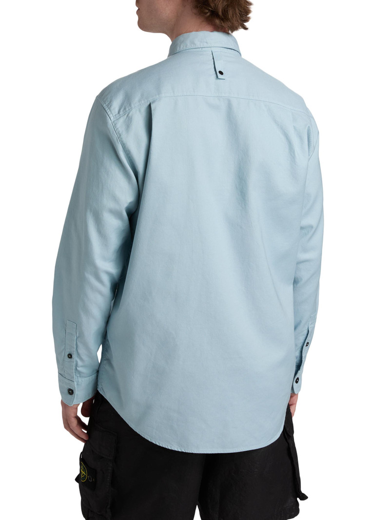 Men's Logo-Embroidered Cotton Button-Down Shirt - Dust Blue 5