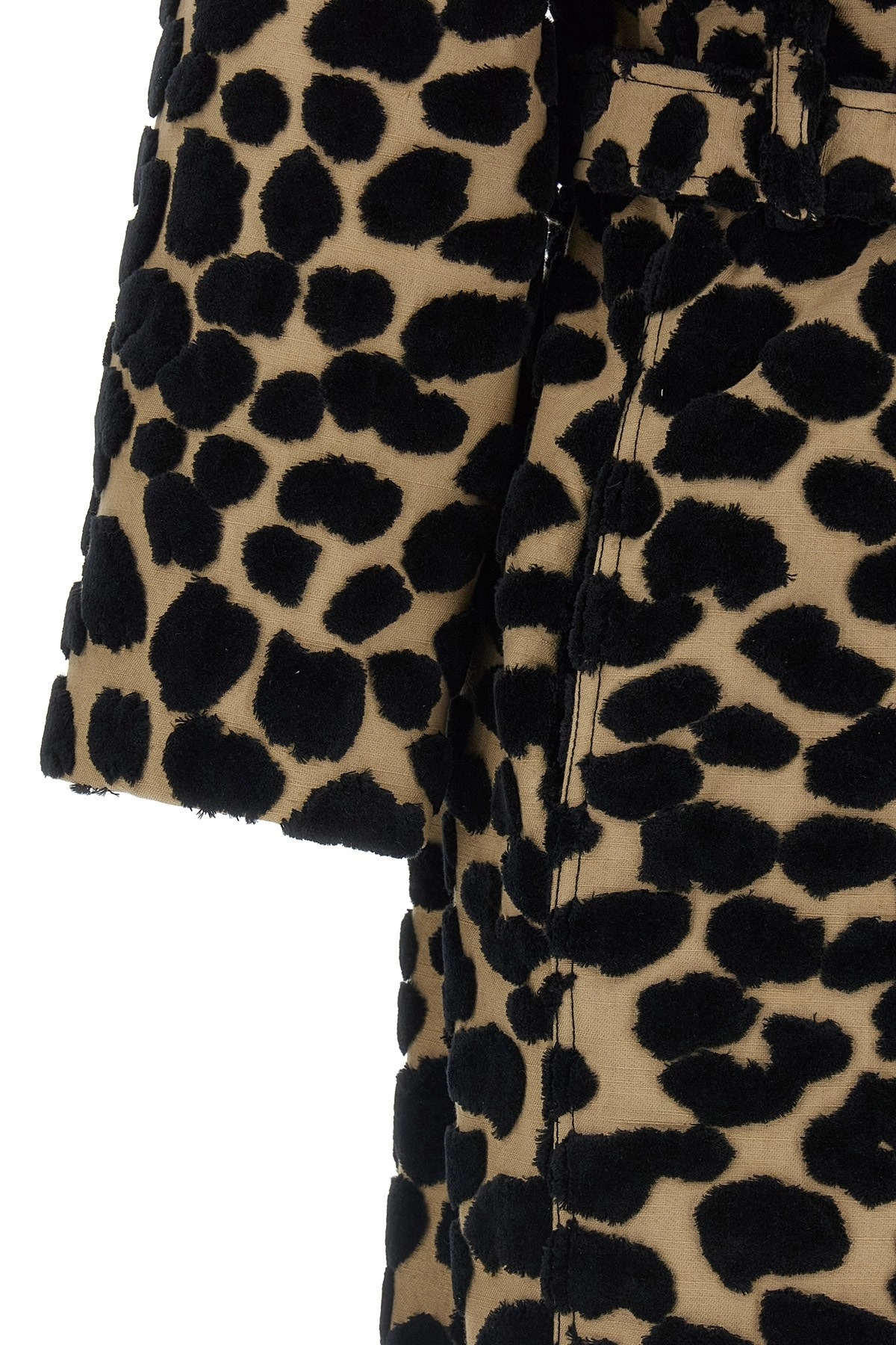 Leopard jacquard trench coat - 5
