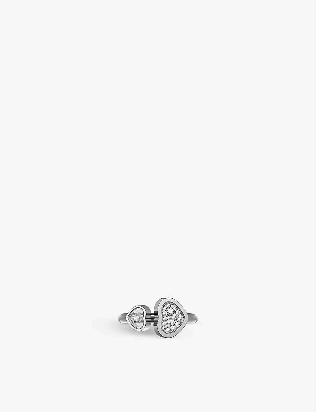 Happy Hearts 18ct white-gold and 0.22ct round-cut diamond ring - 2