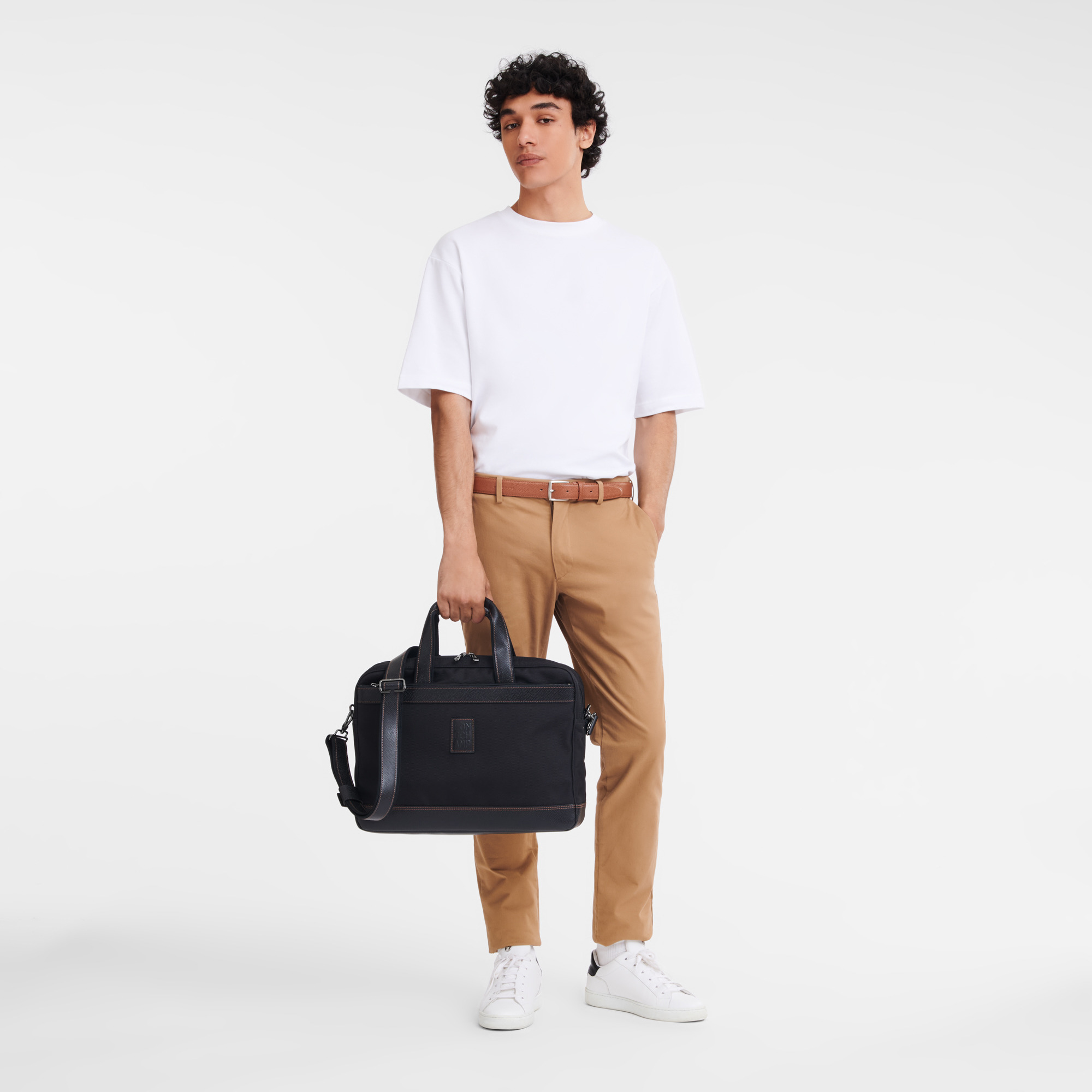 Boxford L Briefcase Black - Canvas - 2