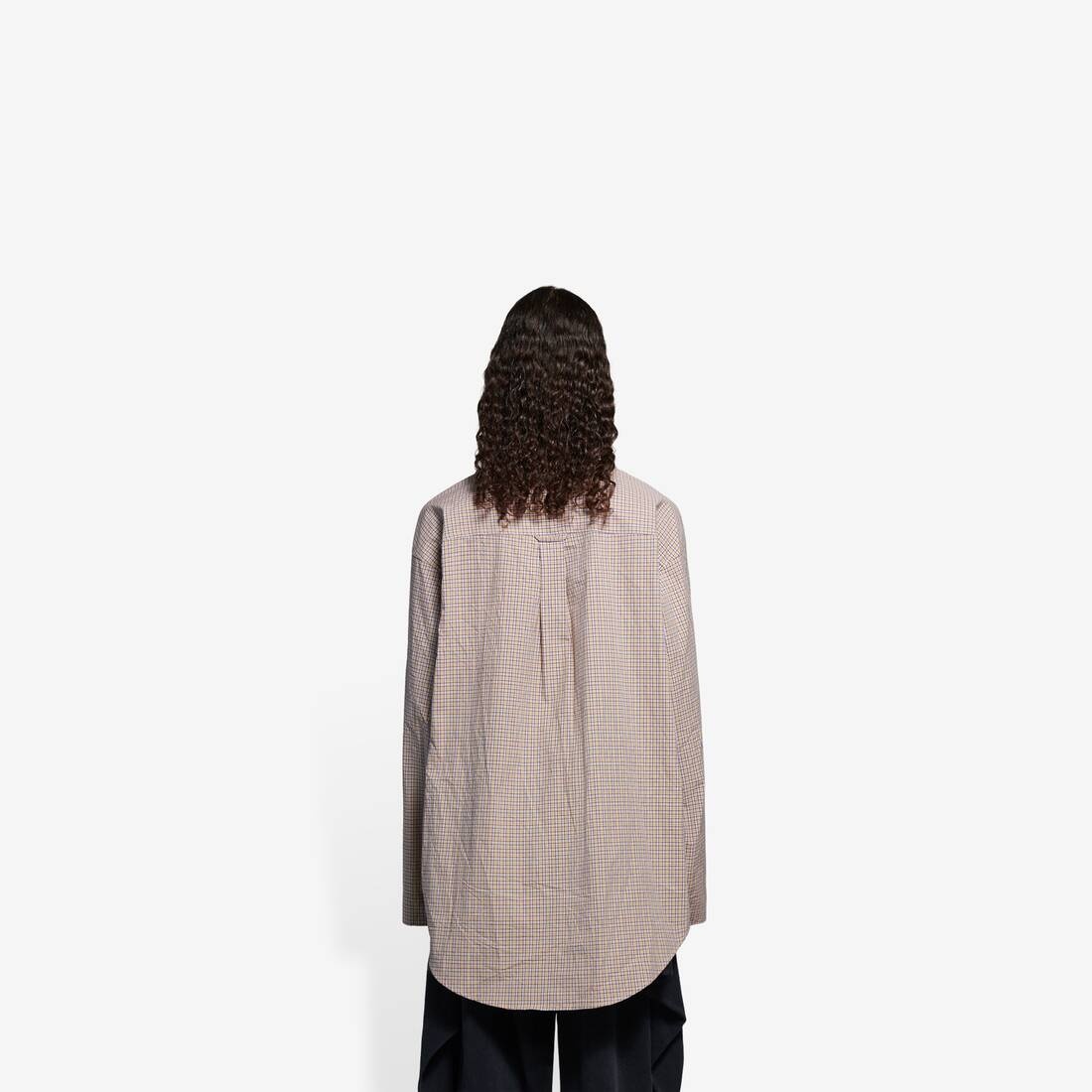 Oversize Button-down Shirt in Beige/black - 5